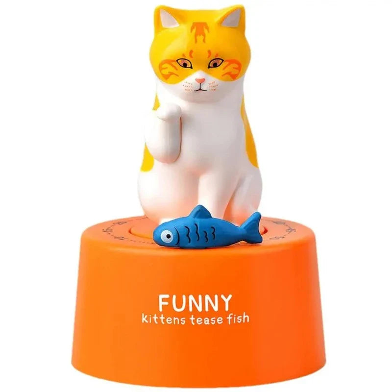 Magnetic Funny Cat Kitchen Timer – Manual, Adorable, 60-Min Timer-**Kitchen Timer**-Ginger Cat-1-Colydia