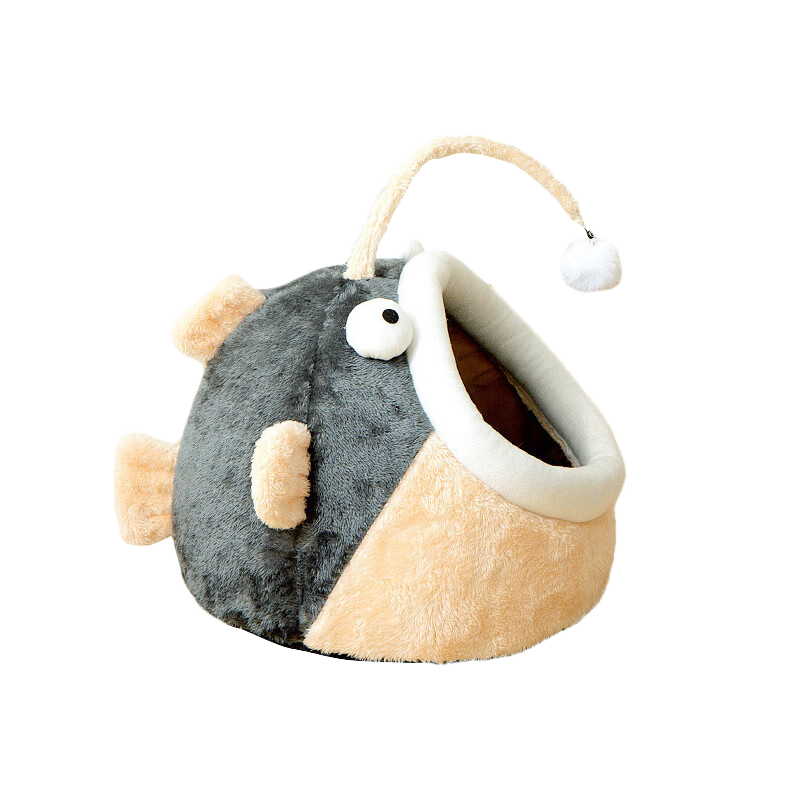 Comfy Angler Fish Cat Bed Perfect for Nautical-Themed Décor-Cat Bed-Medium-8-Colydia