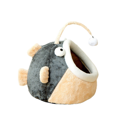 Comfy Angler Fish Cat Bed Perfect for Nautical-Themed Décor-Cat Bed-Medium-8-Colydia