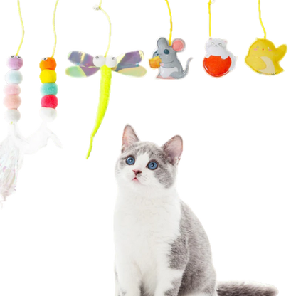 Exciting Dangling Cat Toy Set for Active Play (6 PCS)-Cat Toy Set-1-Colydia