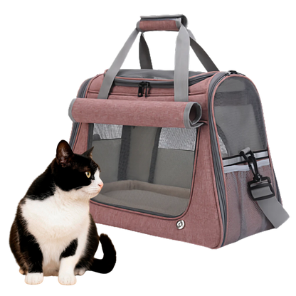 Durable Cat Travel Carrier with Mesh Panels for Easy Ventilation-Cat Travel Carrier-1-Colydia