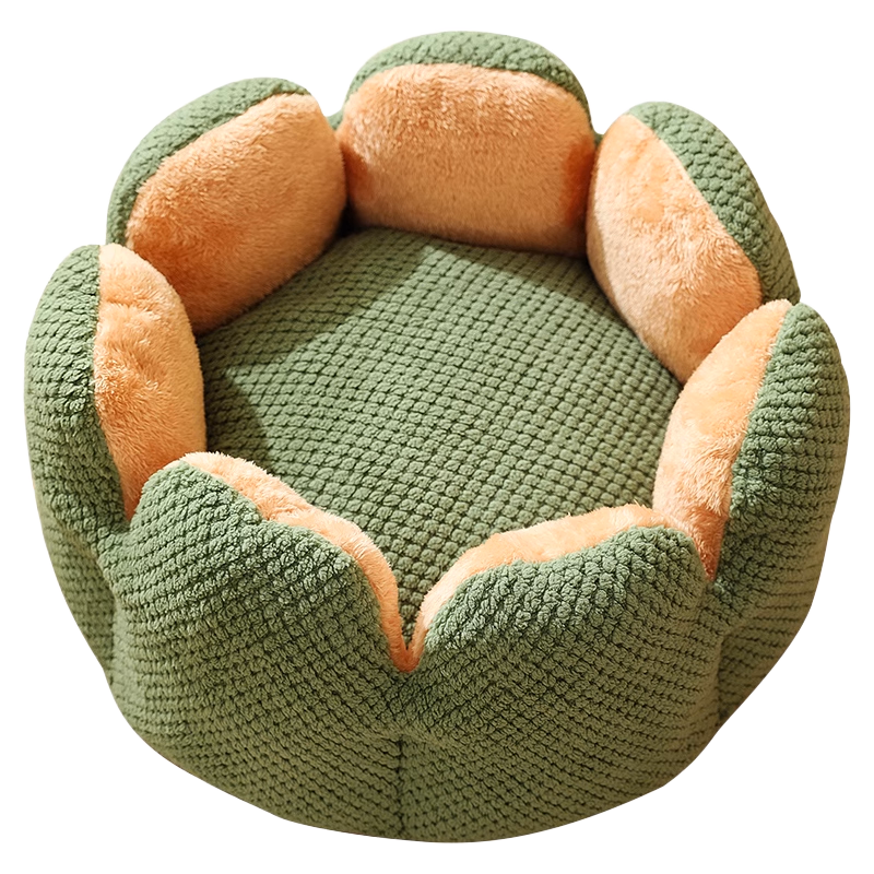 Cozy Fluffy Flower Cat Bed for Nature Lovers - Perfect Gift-Pet Bed-1-Colydia