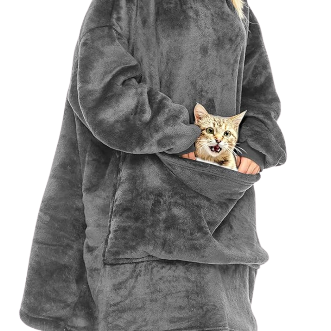 Sherpa Fleece Cat Hoodie with Spacious Kangaroo Pocket for Pets-Pet Apparel-1-Colydia