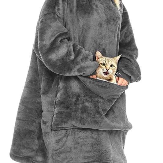 Sherpa Fleece Cat Hoodie with Spacious Kangaroo Pocket for Pets-Pet Apparel-1-Colydia