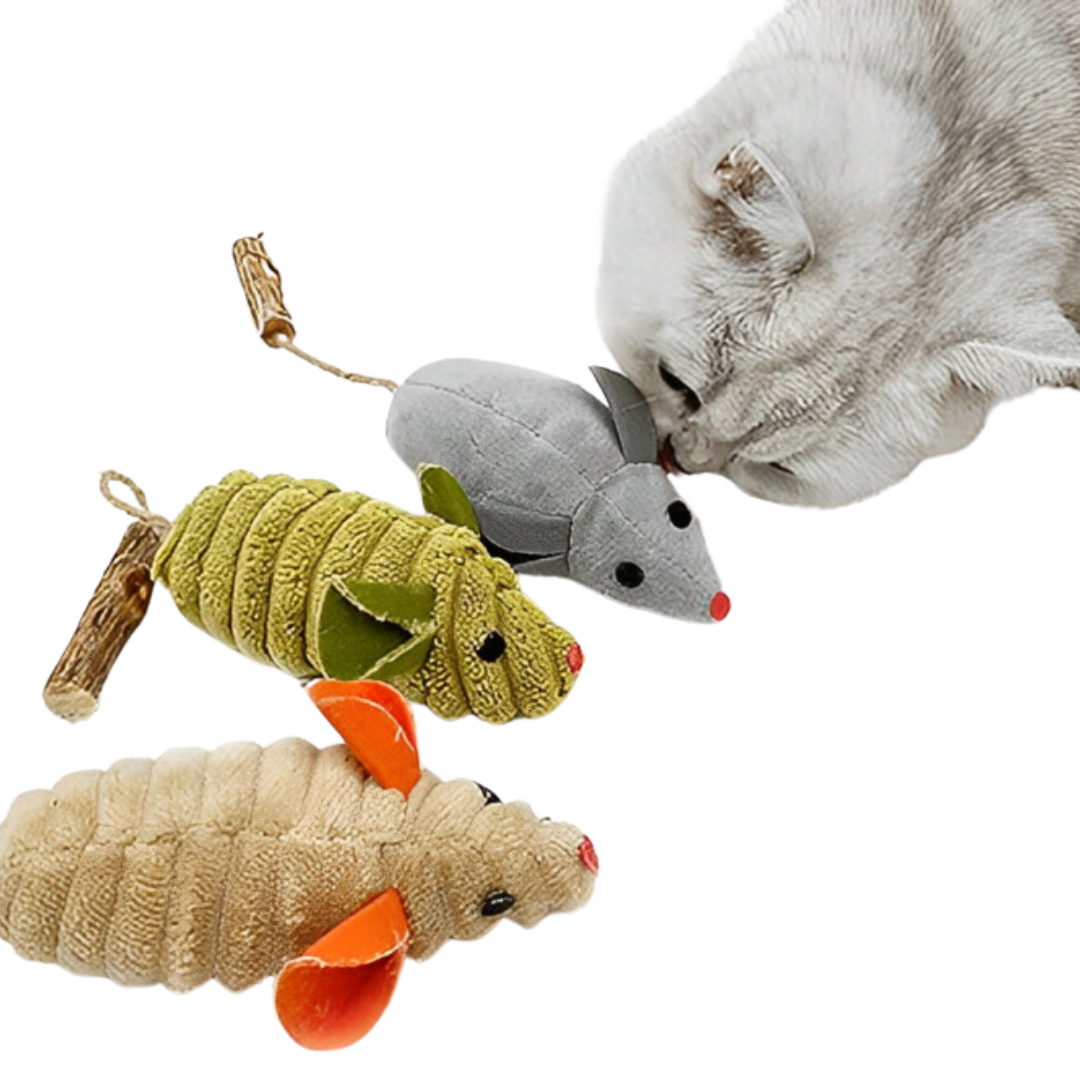 Catnip & Silvervine Tail Mouse Toy – Fun & Oral Health for Cats-Cat Toy-1-Colydia