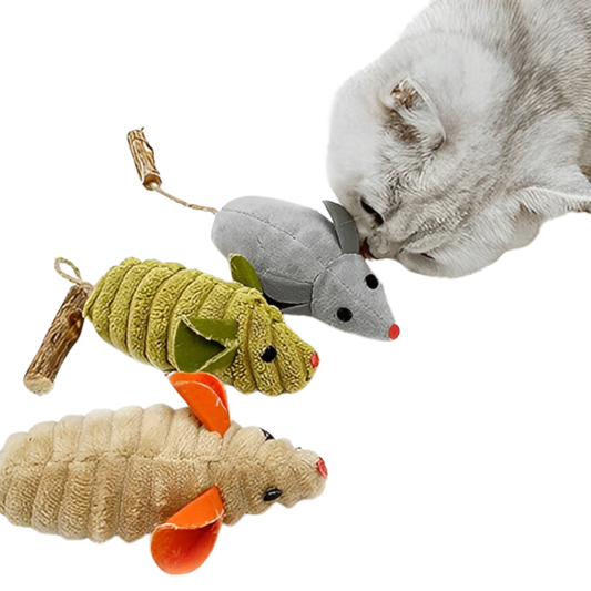 Catnip & Silvervine Tail Mouse Toy – Fun & Oral Health for Cats-Cat Toy-1-Colydia