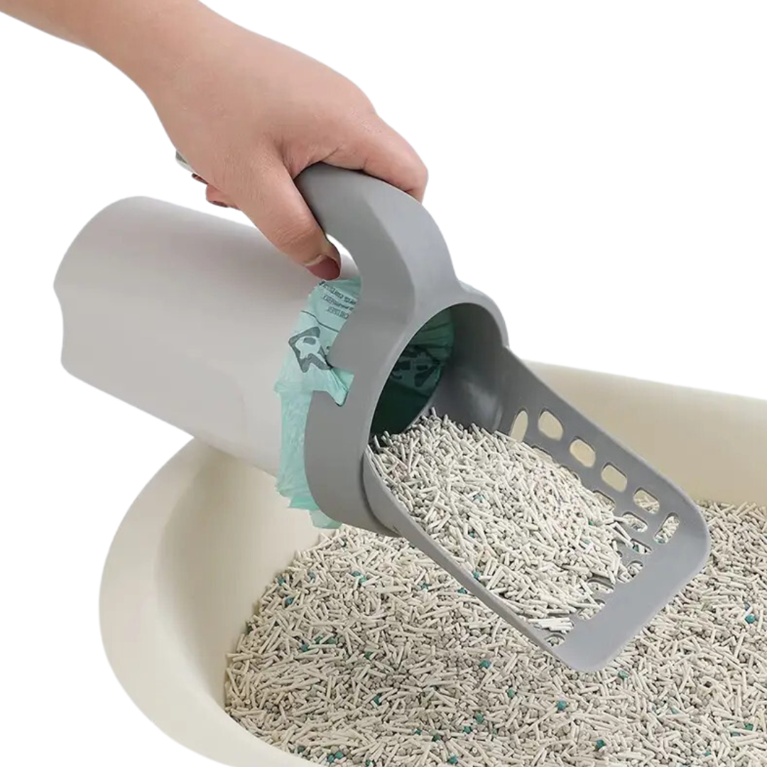 Cat Litter Scooper Bin with Attached Container for Easy Disposal-Cat Litter Management Tool-1-Colydia