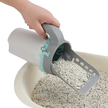 Cat Litter Scooper Bin with Attached Container for Easy Disposal-Cat Litter Management Tool-1-Colydia