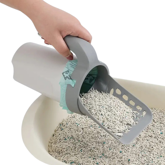 Cat Litter Scooper Bin with Attached Container for Easy Disposal-Cat Litter Management Tool-1-Colydia