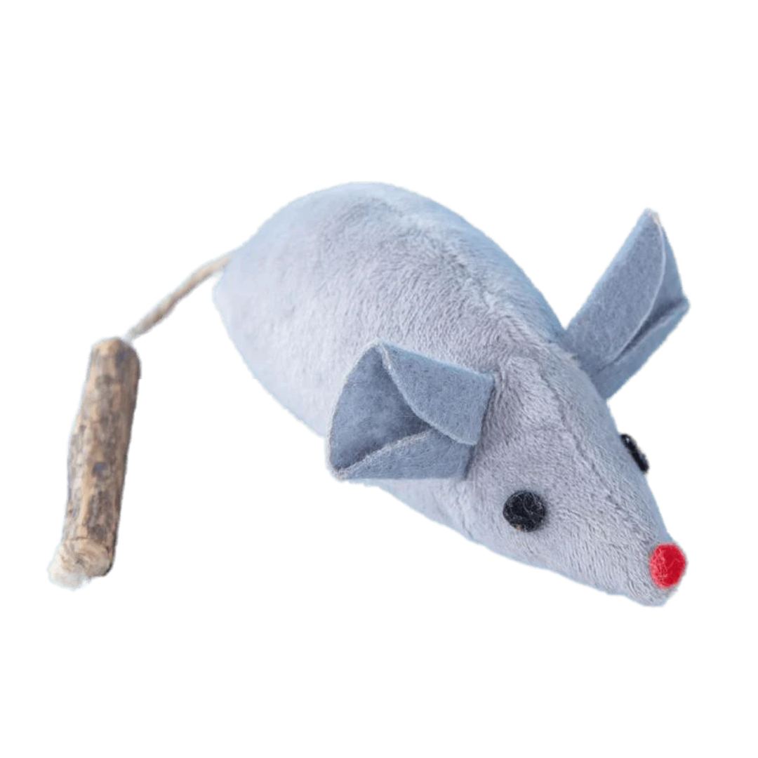 Catnip & Silvervine Tail Mouse Toy – Fun & Oral Health for Cats-Cat Toy-Gray-8-Colydia