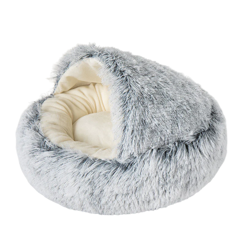 Cozy Cat French Fries Bed with Plush Layers and Non-Slip Padding-Cat Bed-Gray-Small-9-Colydia