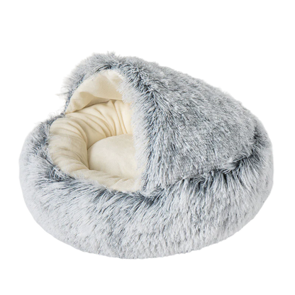 Cozy Cat French Fries Bed with Plush Layers and Non-Slip Padding-Cat Bed-Gray-Small-9-Colydia