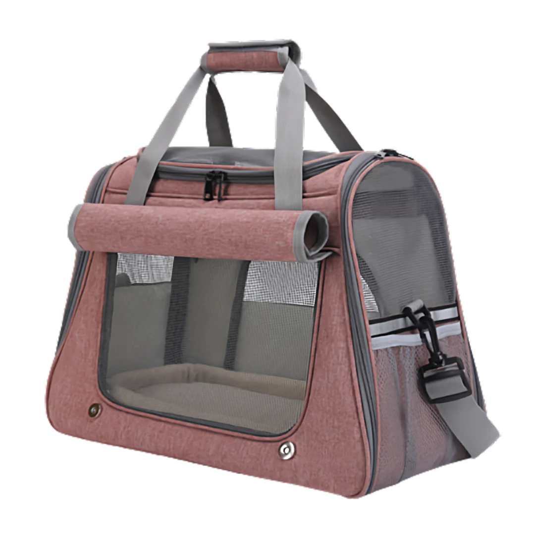 Durable Cat Travel Carrier with Mesh Panels for Easy Ventilation-Cat Travel Carrier-Pink-11-Colydia