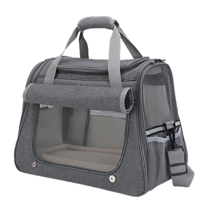 Durable Cat Travel Carrier with Mesh Panels for Easy Ventilation-Cat Travel Carrier-Gray-10-Colydia