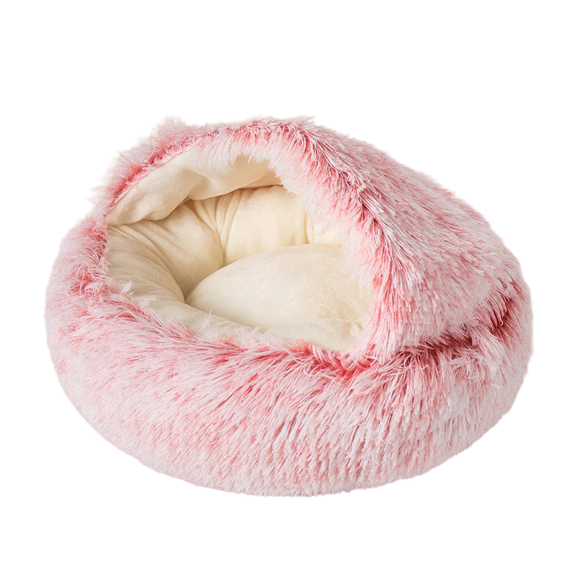 Cozy Cat French Fries Bed with Plush Layers and Non-Slip Padding-Cat Bed-Pink-Small-10-Colydia