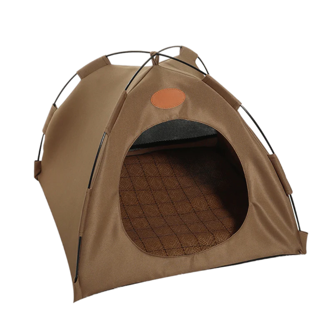 Cozy Cat Retreat Tent: Portable, Easy Setup for Play, Sleep & Travel-Cat Tent-Brown-Medium-11-Colydia