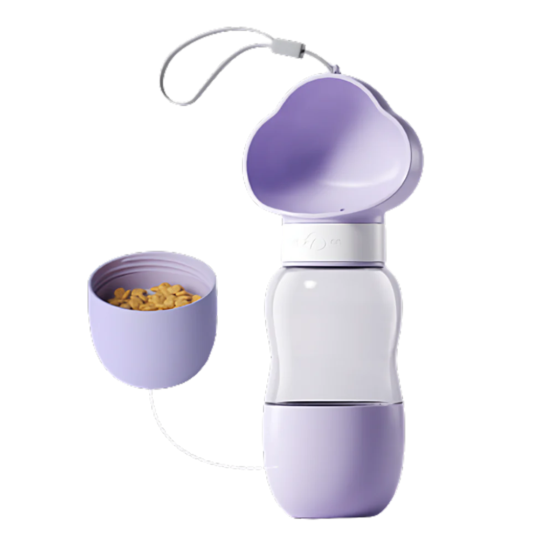 2-in-1 Travel Pet Bottle & Bowl – Portable Feed & Water Solution-Portable Pet Feeder and Water Dispenser-Purple-11-Colydia