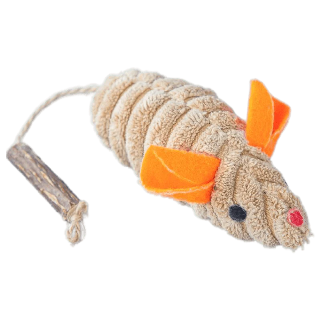 Catnip & Silvervine Tail Mouse Toy – Fun & Oral Health for Cats-Cat Toy-Beige-10-Colydia