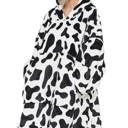 Sherpa Fleece Cat Hoodie with Spacious Kangaroo Pocket for Pets-Pet Apparel-Cow Pattern-8-Colydia