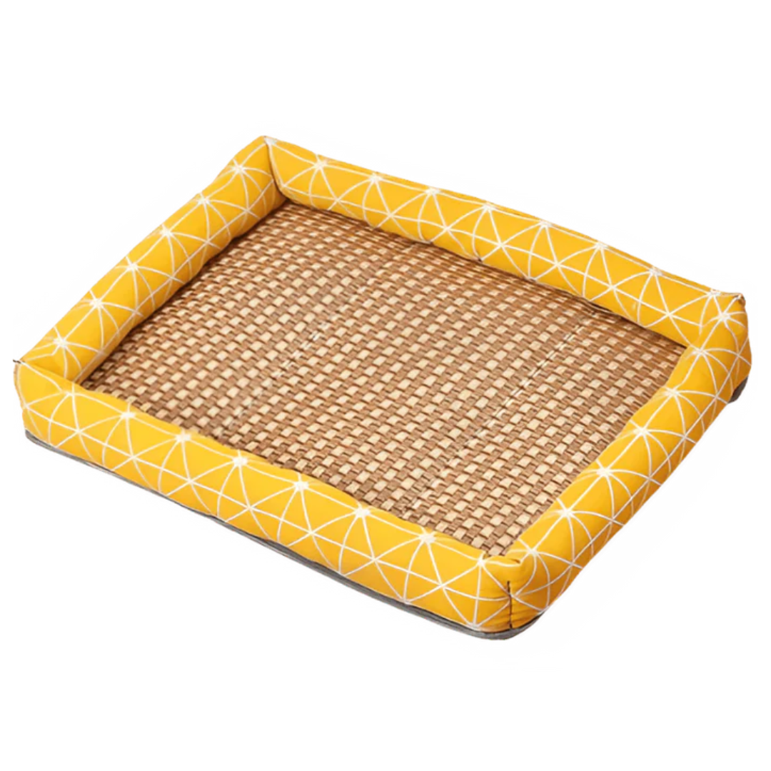 Cat Summer Snuggly Cooling Mat - Breathable, Cool Design for Sleep-Cooling Mat for Cats-Yellow Line-S (17"x12.6")-11-Colydia