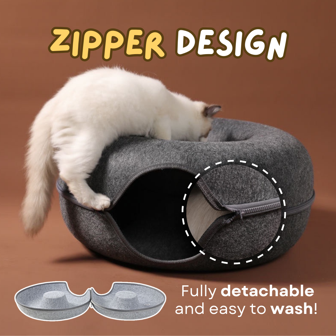 Luxurious Donut Cat Bed for Social & Solitary Cats - Ultimate Comfort-Cat Bed-4-Colydia