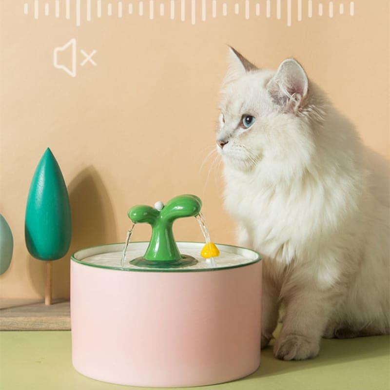 Ultra-Silent Ceramic Cat Water Fountain with Filter, 1.5L Capacity-Pet Water Fountain-7-Colydia