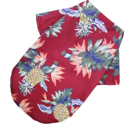 Hawaiian Dog Shirt - Vibrant Polyester Pet Summer Fashion Wear-Pet Apparel-Red-XS-9-Colydia