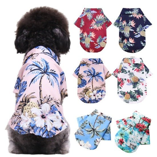 Hawaiian Dog Shirt - Vibrant Polyester Pet Summer Fashion Wear-Pet Apparel-2-Colydia