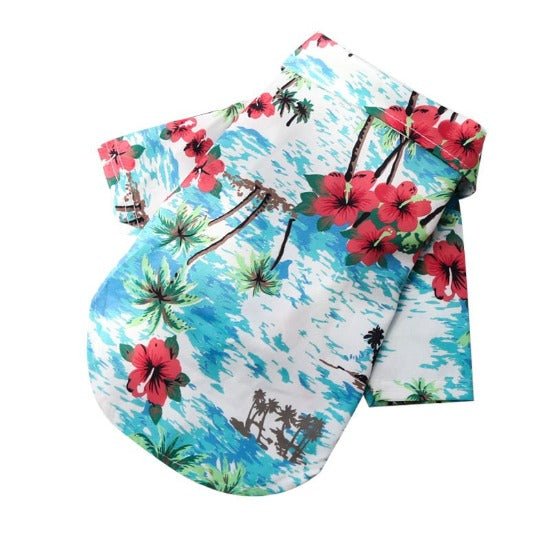 Hawaiian Dog Shirt - Vibrant Polyester Pet Summer Fashion Wear-Pet Apparel-Light Blue-XS-7-Colydia