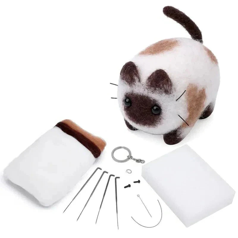 DIY Felted Wool Kit: Create Adorable Wool Kittens for Beginners-Felted Wool Craft Kit-6 Kittens-7-Colydia