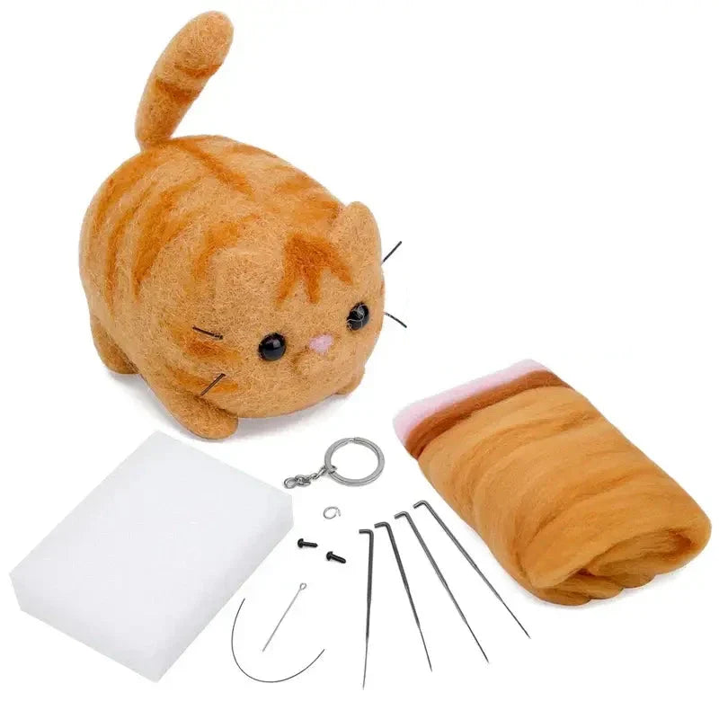 DIY Felted Wool Kit: Create Adorable Wool Kittens for Beginners-Felted Wool Craft Kit-6 Kittens-2-Colydia