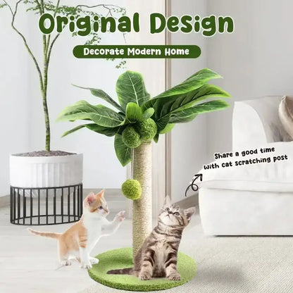 Coconut Tree Cat Scratching Post with Toys & Durable Sisal Rope-Cat Scratching Post-2-Colydia