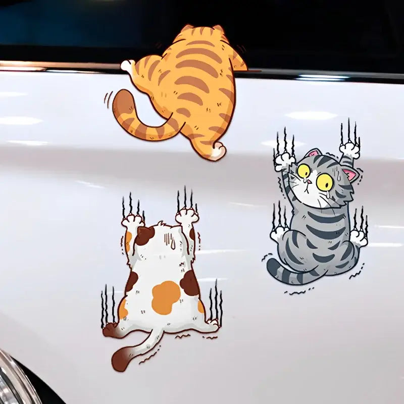 Durable Cat Sticker for Car - Fun Kitten Vinyl Decals (Set of 3)-Car Stickers-1-Colydia