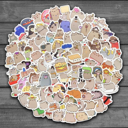 100 Cute Emoji Cat Stickers | Fun, Easy Decoration, 2.5cm Size-Sticker Set-1-Colydia