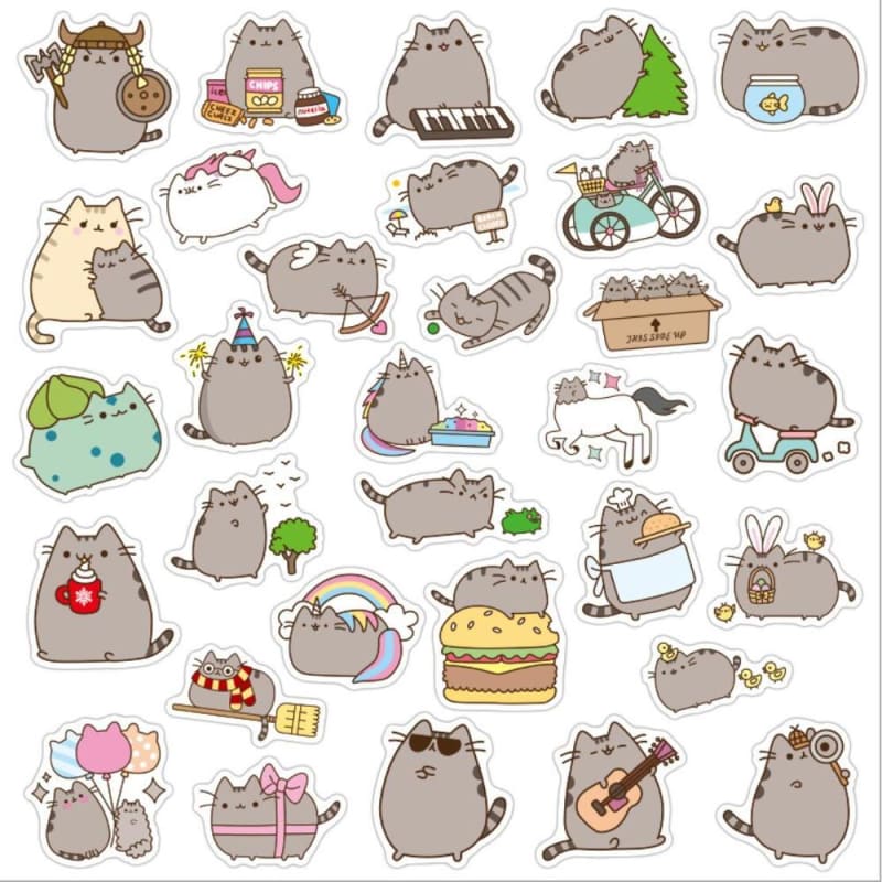 100 Cute Emoji Cat Stickers | Fun, Easy Decoration, 2.5cm Size-Sticker Set-4-Colydia