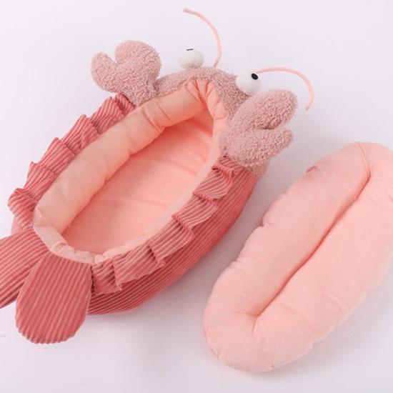 Lobster-Shaped Baby Pet Bed with Soft Plush & Washable Mat-Pet Bed-3-Colydia