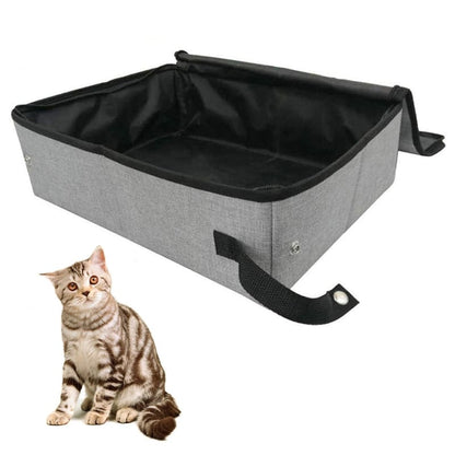 Compact Travel-Friendly Waterproof Cat Litter Box - Hassle-Free Clean-Portable Cat Litter Box-S (40cmx30cmx10cm)-6-Colydia