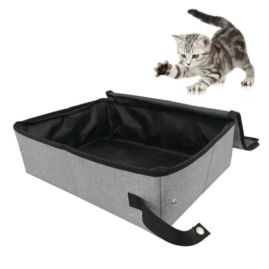 Compact Travel-Friendly Waterproof Cat Litter Box - Hassle-Free Clean-Portable Cat Litter Box-S (40cmx30cmx10cm)-1-Colydia