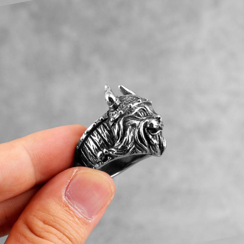 Rebellious Viking Cat Ring - Hypoallergenic Stainless Steel-Cat-Themed Ring-4-Colydia