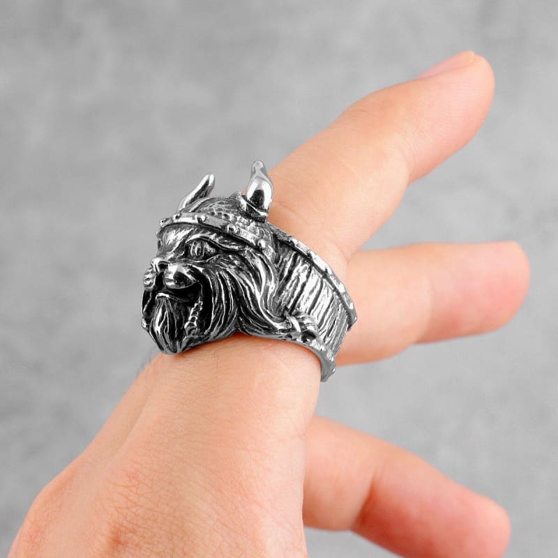 Rebellious Viking Cat Ring - Hypoallergenic Stainless Steel-Cat-Themed Ring-3-Colydia