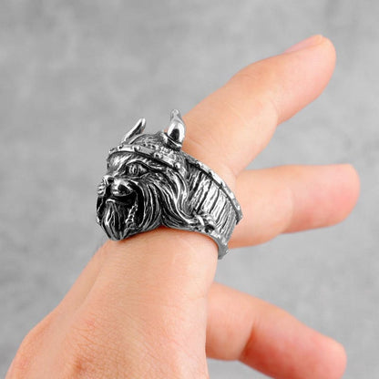 Rebellious Viking Cat Ring - Hypoallergenic Stainless Steel-Cat-Themed Ring-3-Colydia