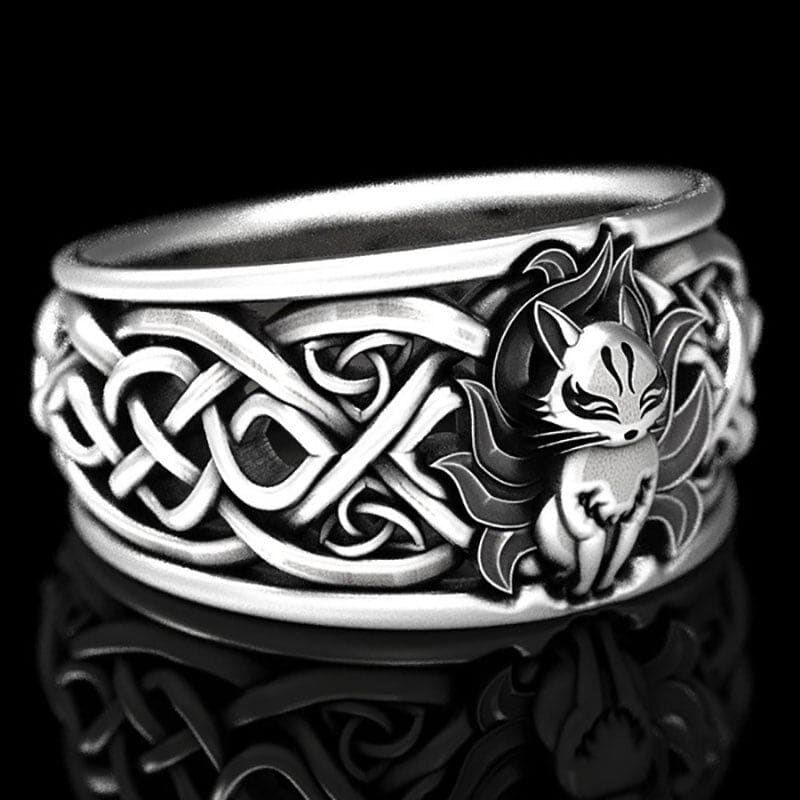 Viking Style Stainless Steel Wild Fox Cat Ring - Unisex Feline Jewelry-Jewelry Ring-3-Colydia