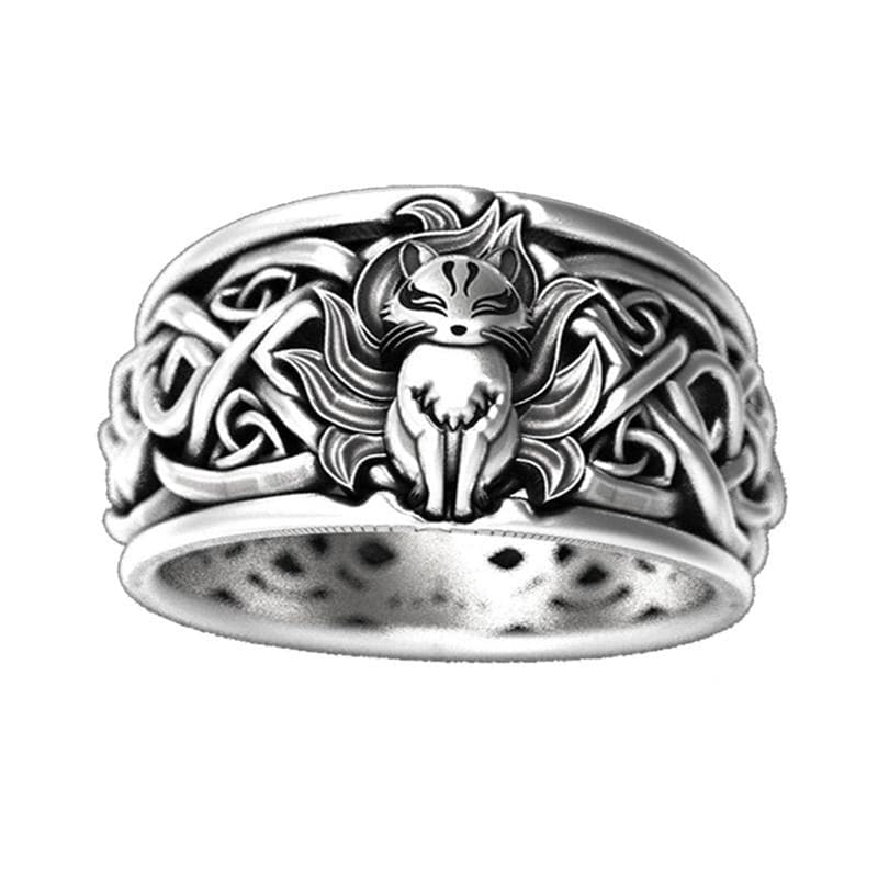 Viking Style Stainless Steel Wild Fox Cat Ring - Unisex Feline Jewelry-Jewelry Ring-1-Colydia