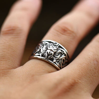 Viking Style Stainless Steel Wild Fox Cat Ring - Unisex Feline Jewelry-Jewelry Ring-5-Colydia