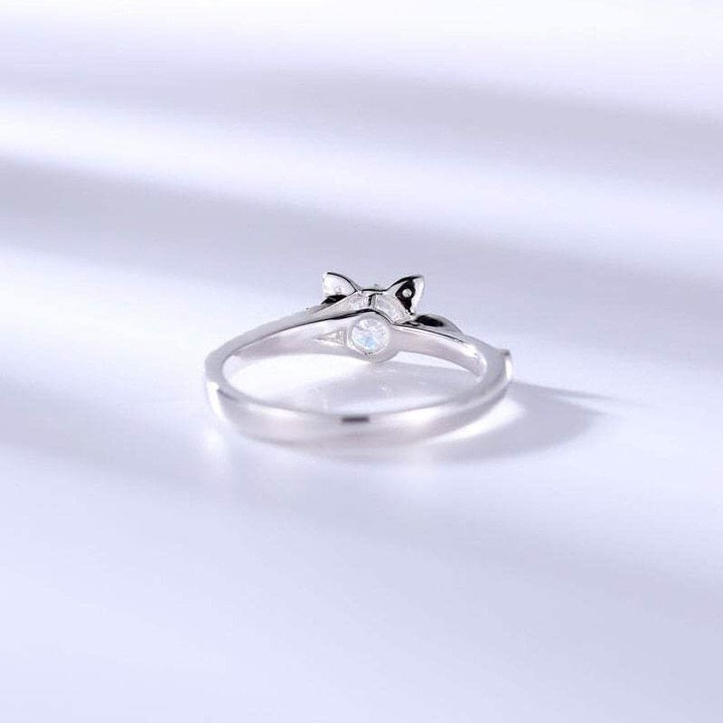 Elegant Solitaire Cat Ring with Sparkling Zirconia Stone-Cat Ring-3-Colydia