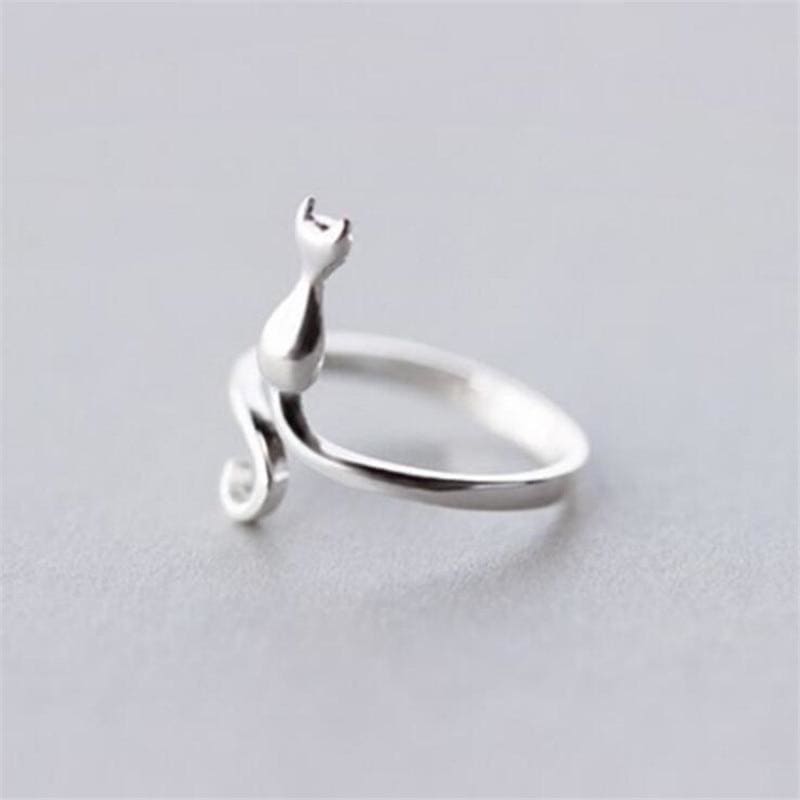 Adjustable 925 Silver Cat Tail Ring for Women - Elegant Design-Adjustable Silver Ring-Adjustable-Silver-5-Colydia