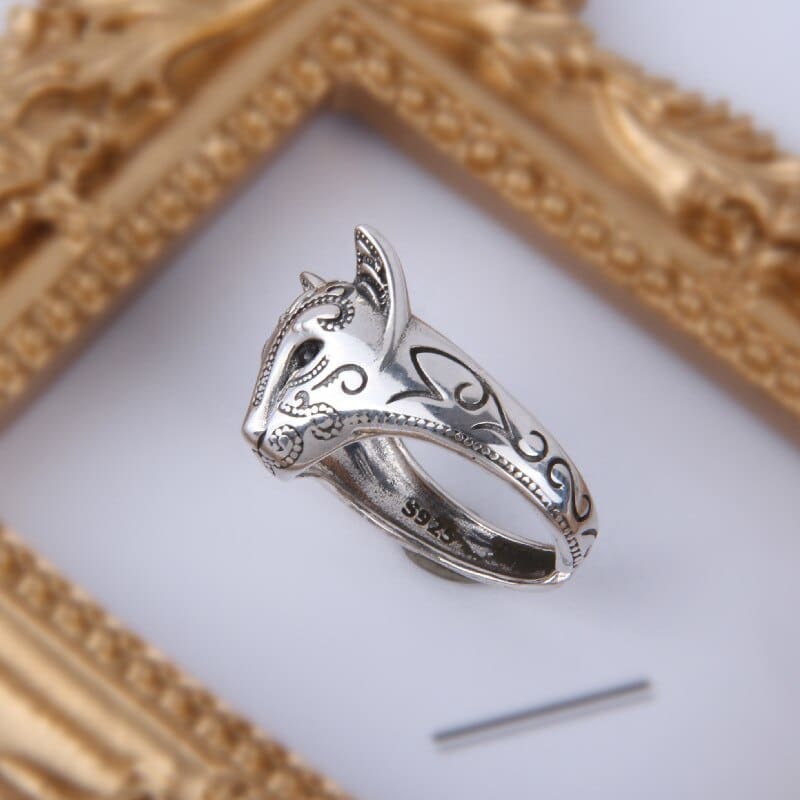 Elegant Silver Venetian Cat Mask Ring - Unisex, Adjustable Fit-Cat Mask Ring-3-Colydia