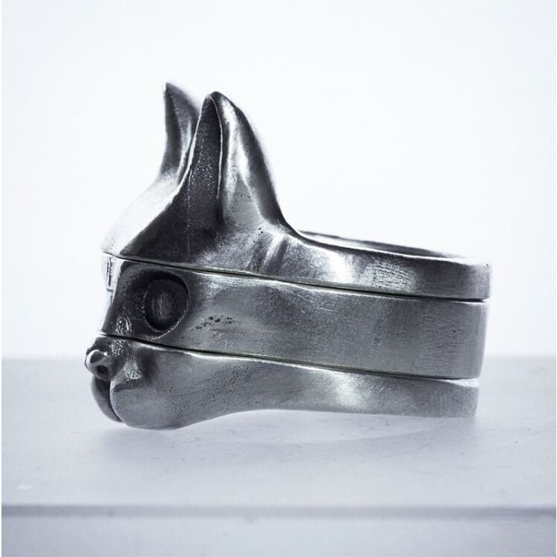 Three-Piece Cat Head Ring Set | Unique Hypoallergenic Jewelry-Cat Jewelry Set-7-Colydia