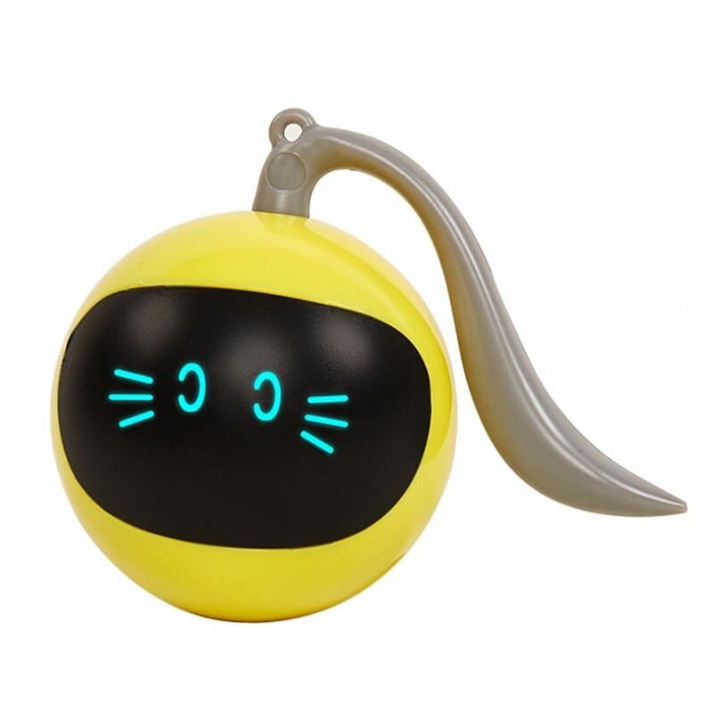 Rotating Light-Up Cat Toy with USB Recharge and LED Display-Interactive Cat Toy-Yellow-7-Colydia