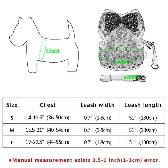 Glamorous Sequined Pet Harness & Lead with Quick-Release Buckle-Pet Harness Set-7-Colydia